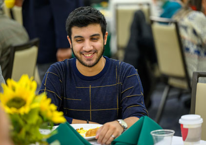 Scholarship recipient at annual brunch.